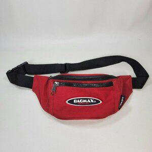 BagMax Cuci Sport Fanny Pack Belt Bag Red Nylon Adjustable Zipped 2-Compartment